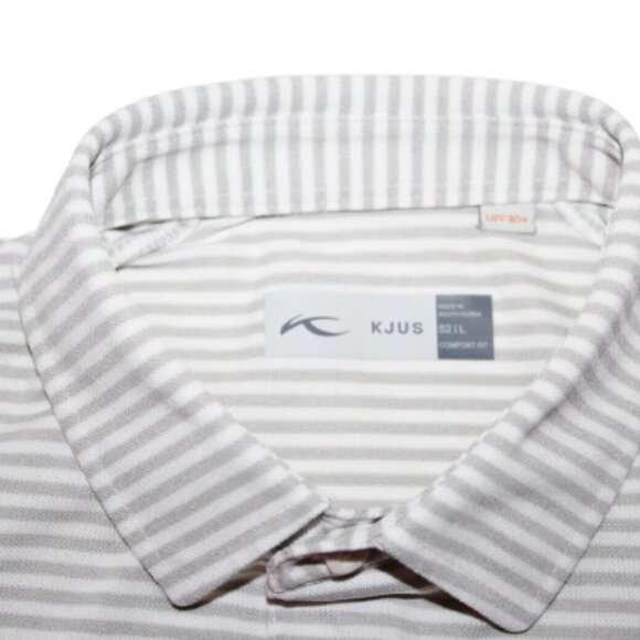 Carolina Golf Club Kjus Striped Performance Golf Polo Shirt, Beige🏌️ - Picture 6 of 9